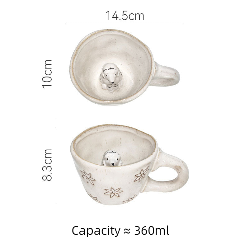 3D Animal Ceramic Coffee Mug With Hidden Animal Inside