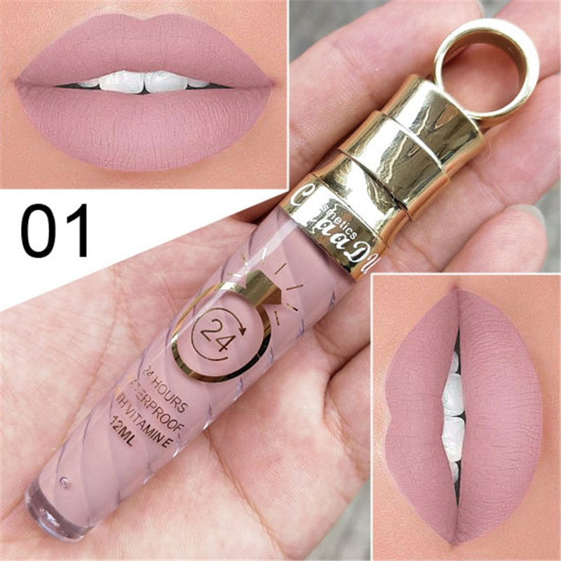 Waterproof Matte Lip Gloss - 20 Long-Lasting Shades