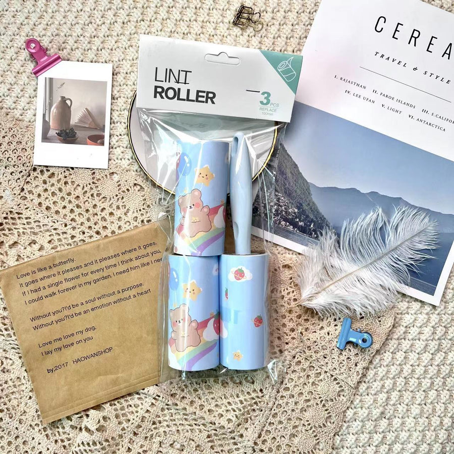 Cartoon Lint Roller — Cute Tearable Pet Hair Remover