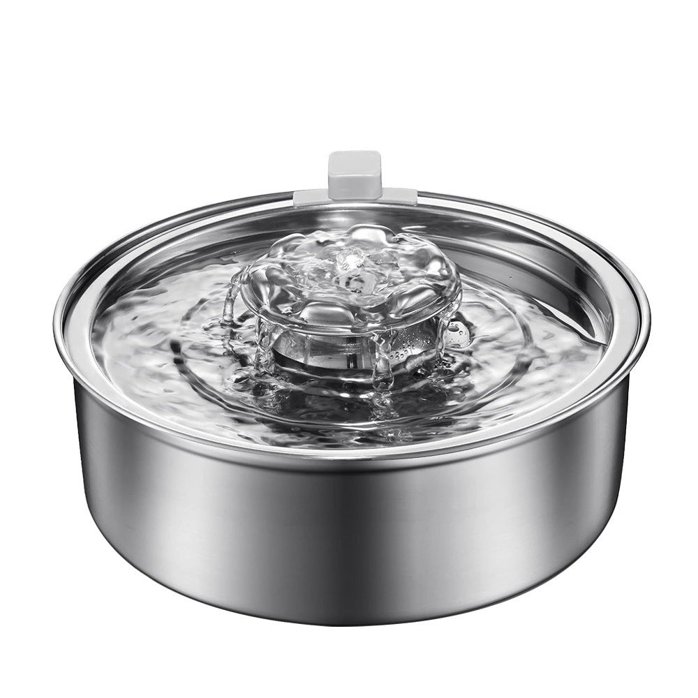 Stainless Steel Pet Water Fountain for Quiet Hydration
