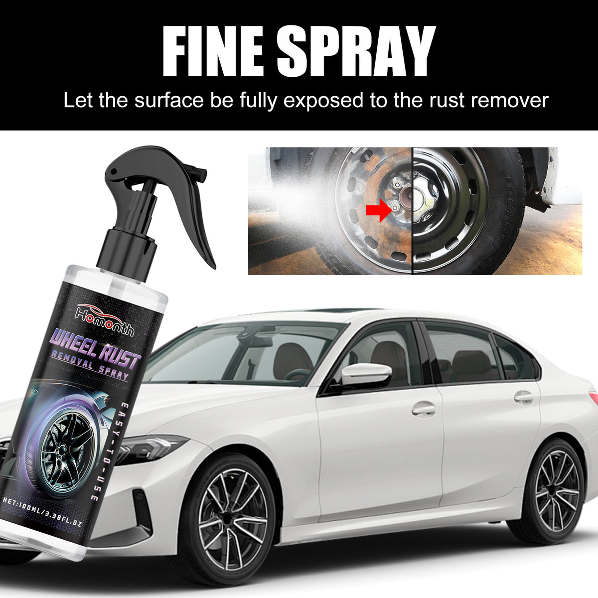 Wheel Rust Remover Spray for Brighter Metal Wheels