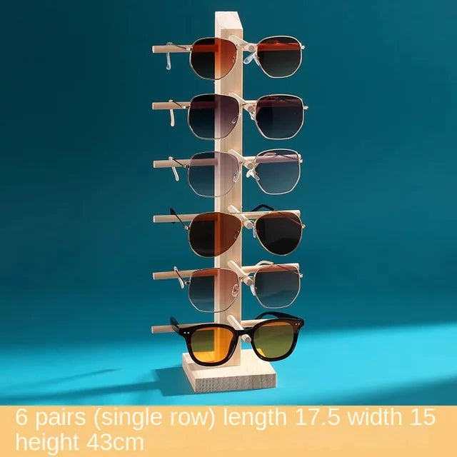 Solid Wood Glasses Display Rack for Eyewear Storage