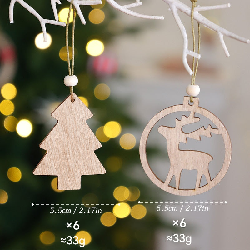 Wooden Christmas Ornaments for Warm Rustic Tree Decor