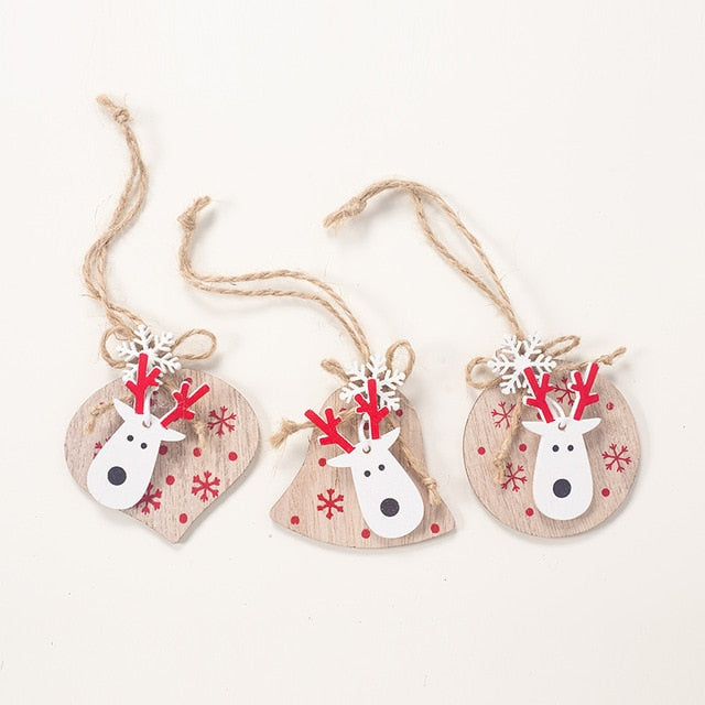Wooden Christmas Tree Ornaments for Cozy Rustic Cheer
