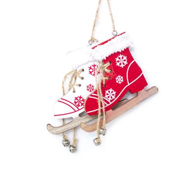 Wooden Christmas Sled Boots for Snowflake Holiday Decor