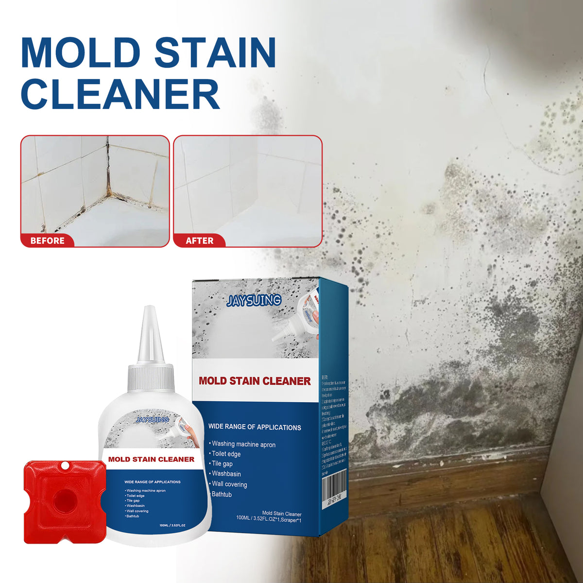 Mold Stain Cleaner Gel for Tile, Grout & Bathroom