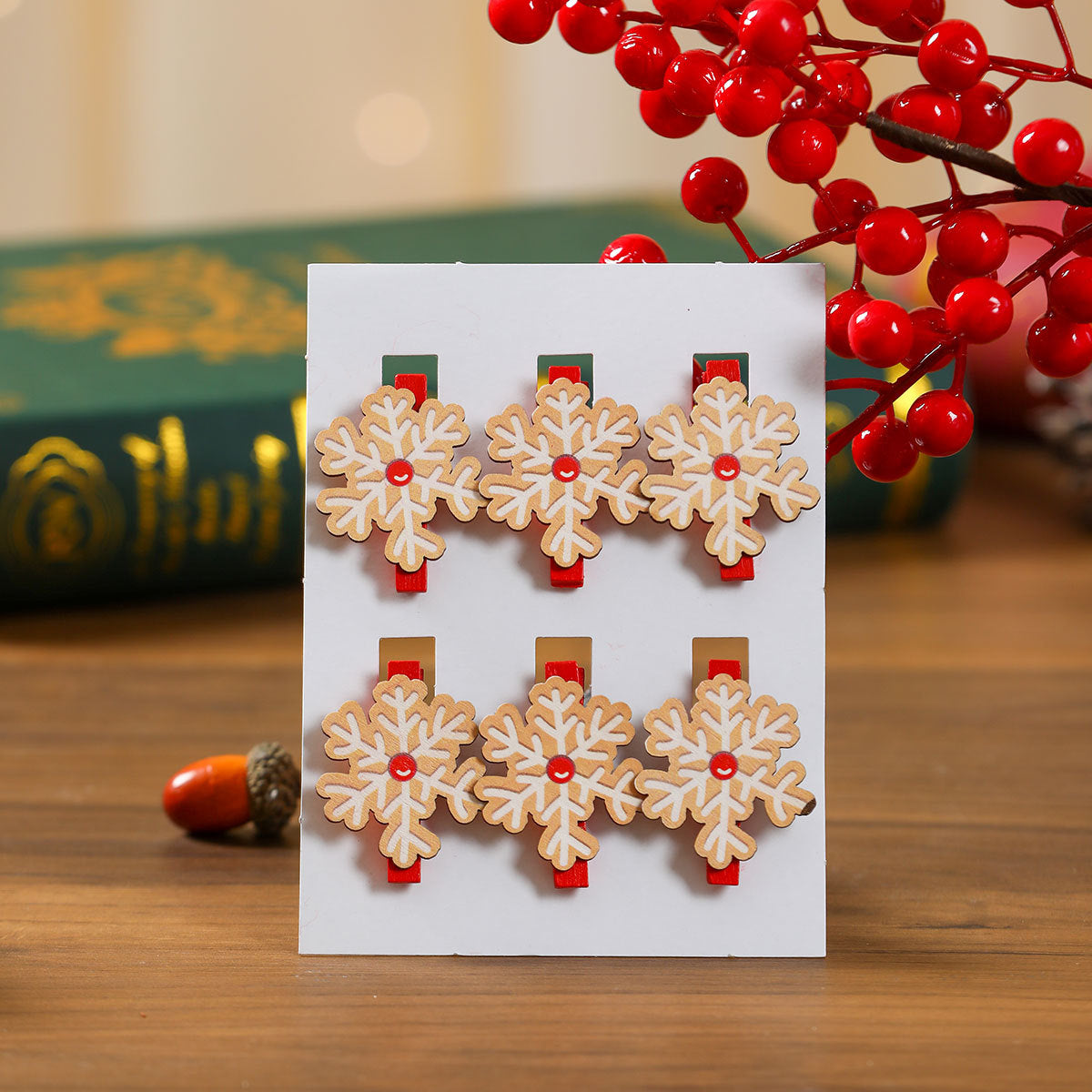 Christmas Wooden Clips for Playful Holiday Displays