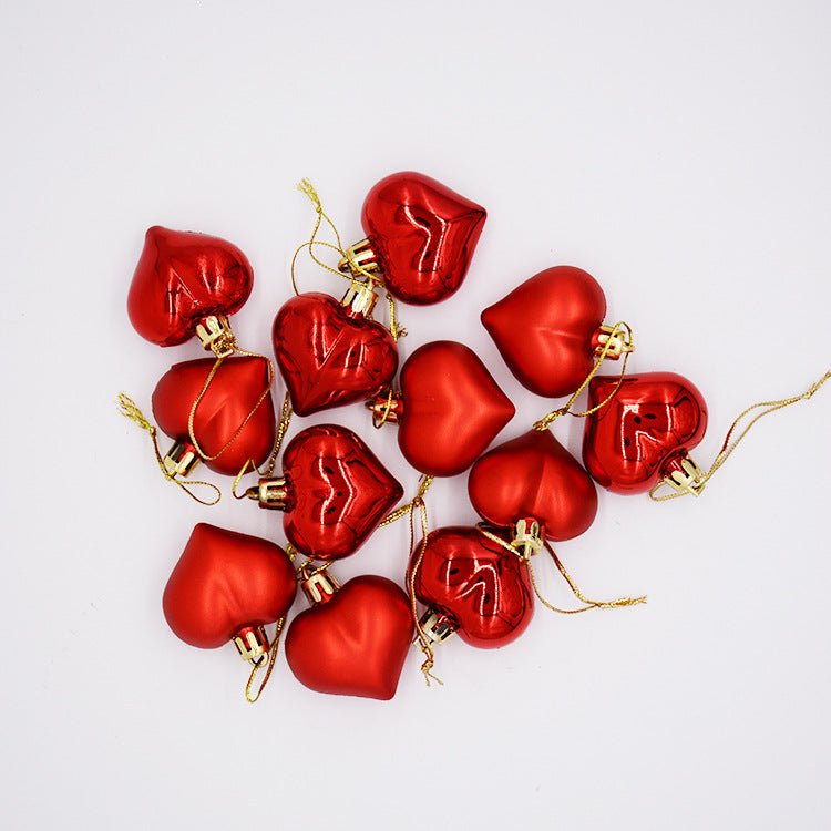 Heart Christmas Tree Ornaments Romantic Holiday Decor