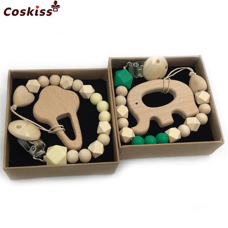 Wooden Baby Teether Set for Easy Little-Hand Grip