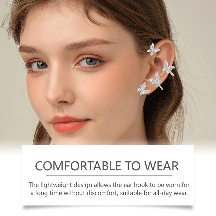 No-Piercing Butterfly Ear Cuff With Sparkling Bow