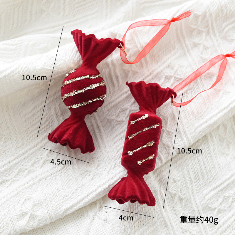 Christmas Reindeer Ornament with Red Flocked Detail