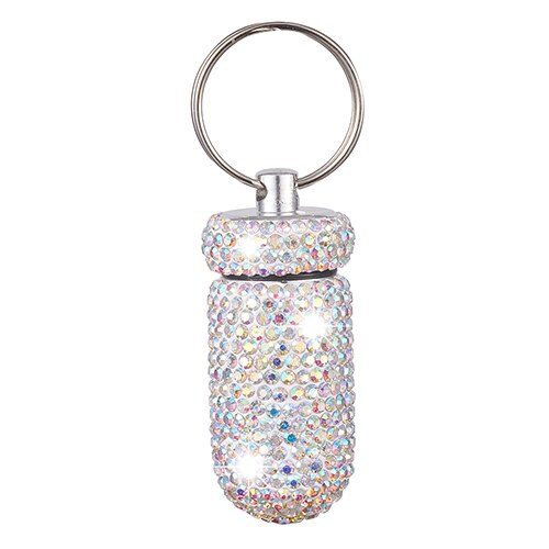 Rhinestone Pill Box Keychain — Glamorous On‑the‑Go