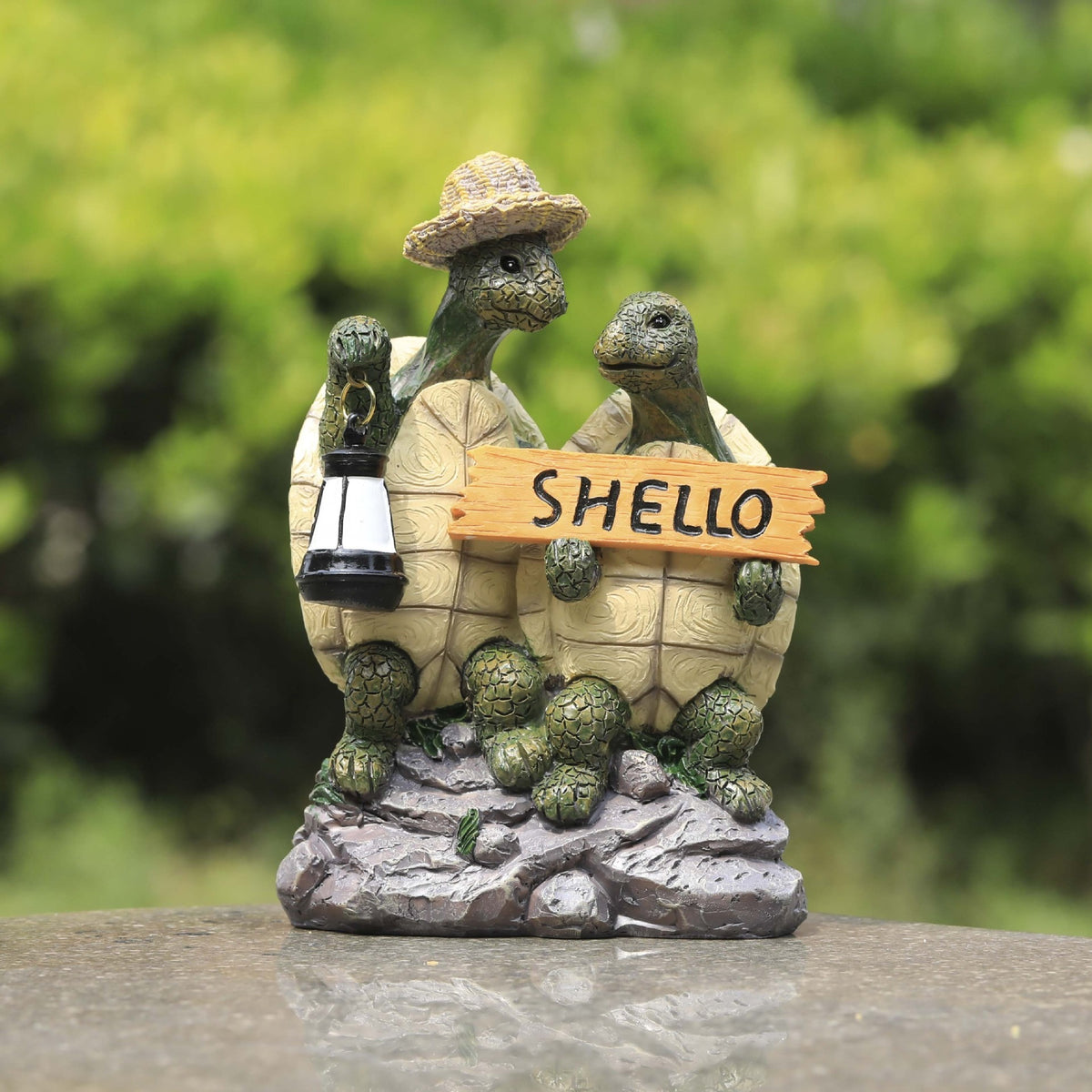 Turtle Couple Garden Statue, Resin Outdoor Decor