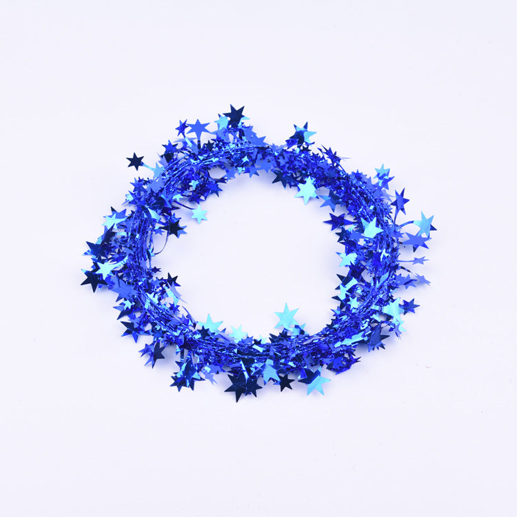 Star Tinsel Garland for Colorful Christmas Sparkle