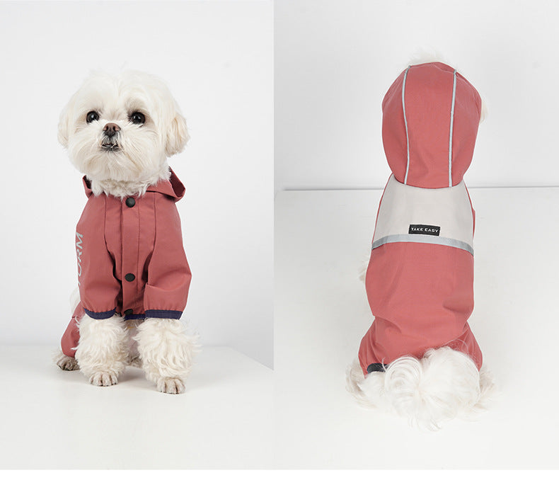 Dog Raincoat With Full-Body Reflective Night Protection