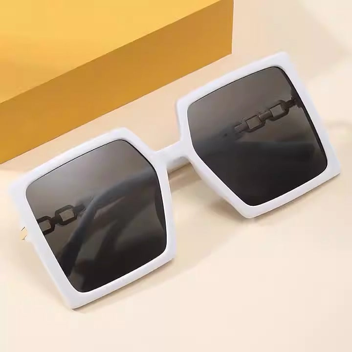 Women's Sport Sunglasses With Oversized Gold Chain Frames