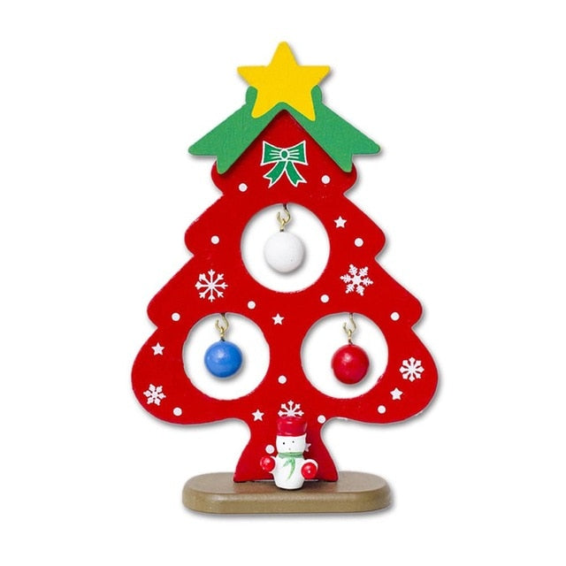 Mini Wooden Christmas Tree Ornaments for Tables