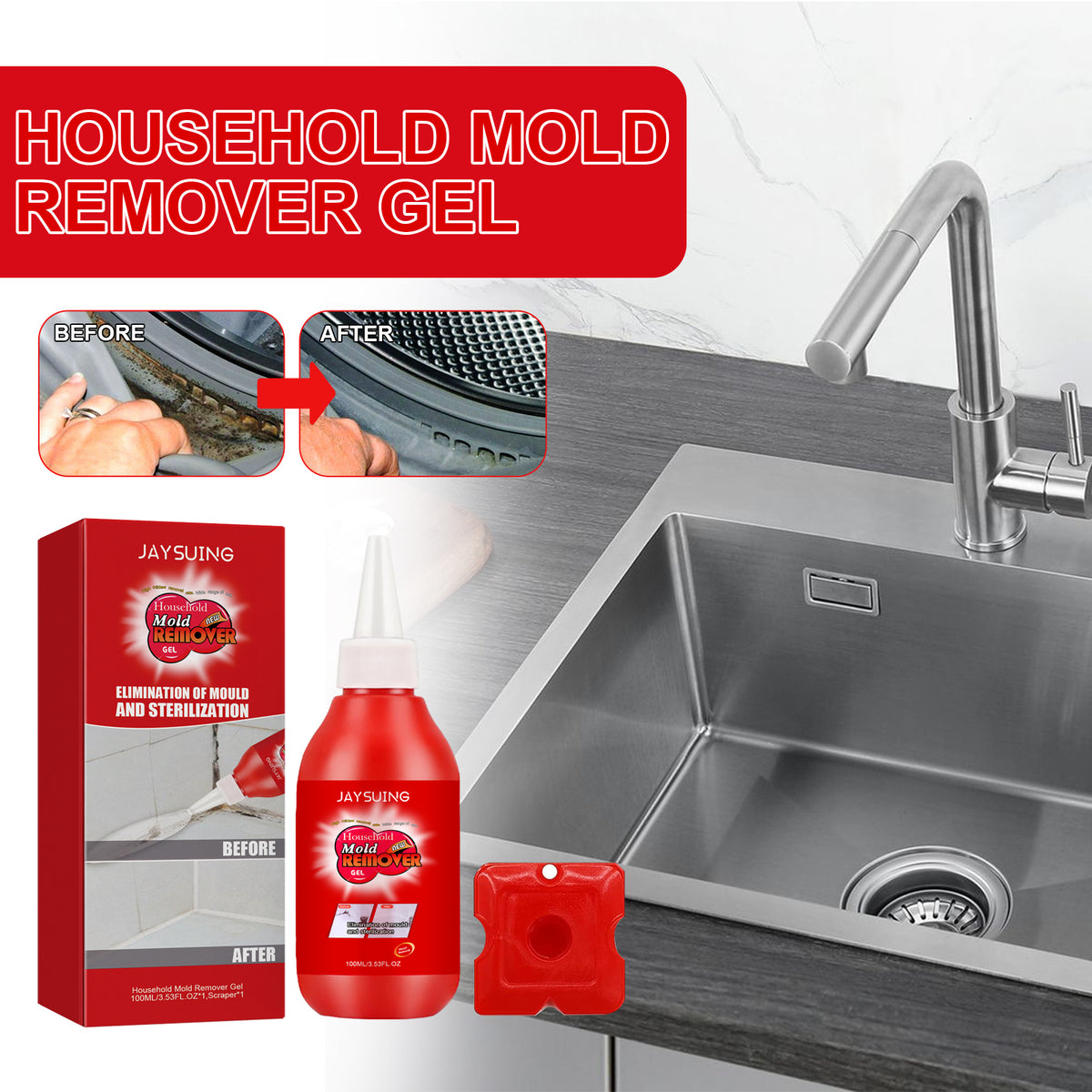 Mildew Removal Gel Cleaner for Tile, Grout & Walls