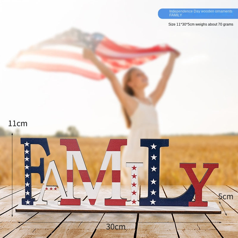 4th of July Wooden Letters Patriotic Tabletop Decor