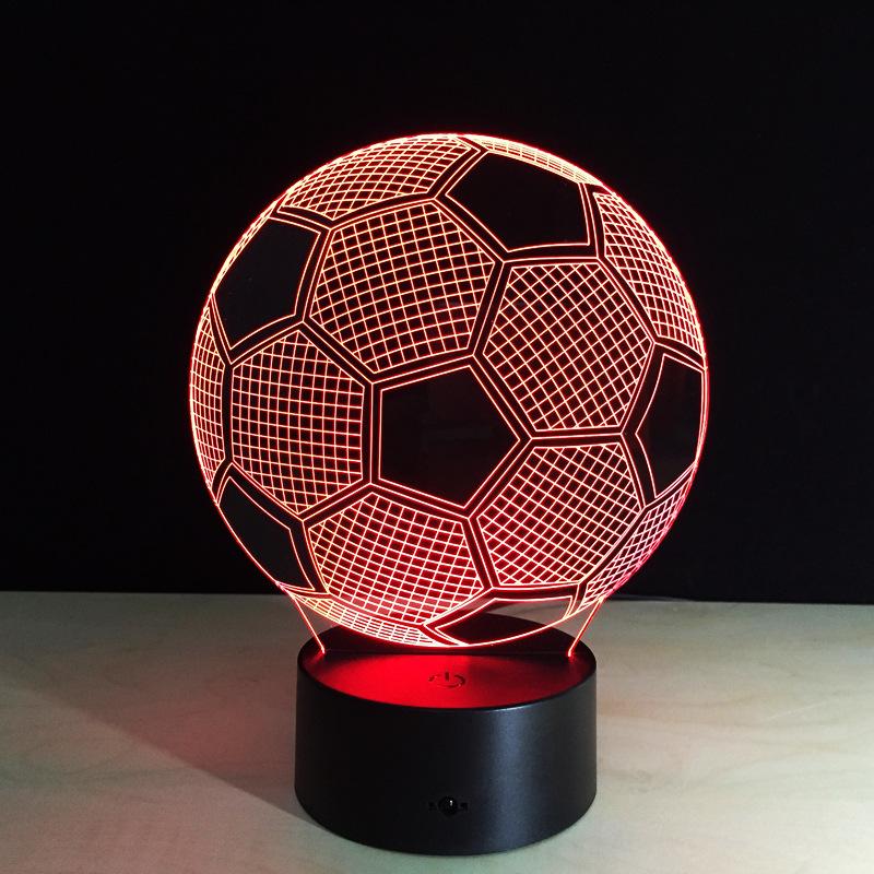 3D Football Night Light with Color-Changing LED Glow
