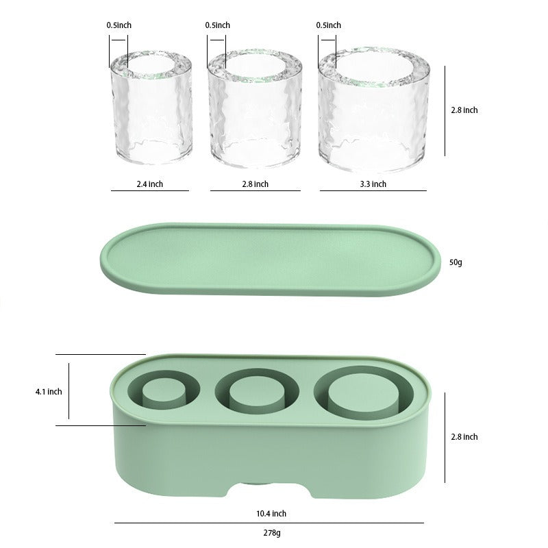 Silicone Ice Grid Mold with Lid and Box, 3 Sizes