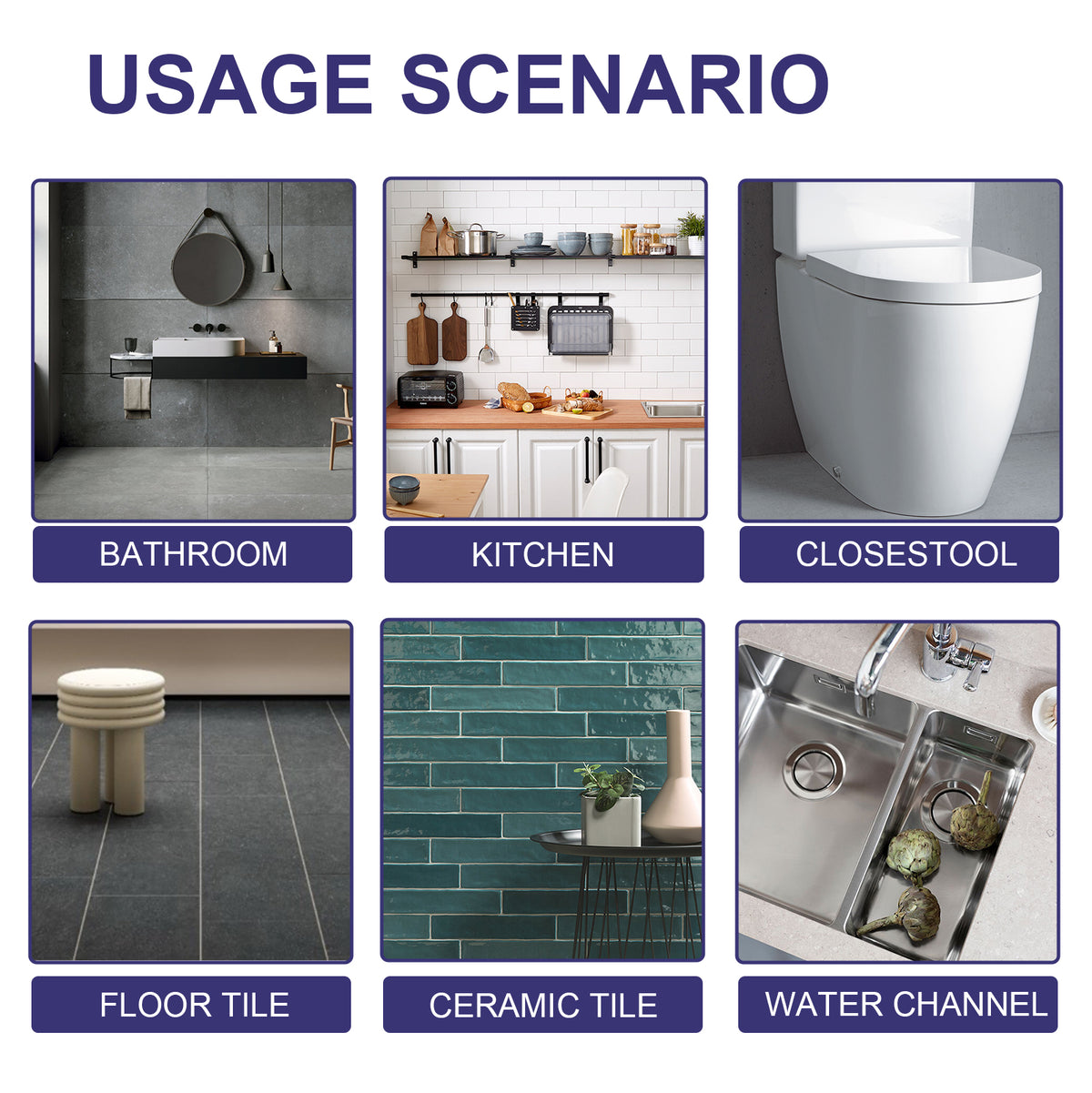 Tile Gap Filler for Waterproof, Mildew-Resistant Repair