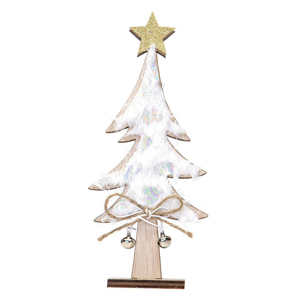Christmas Wooden Tree Decor for Festive Tabletop Sparkle