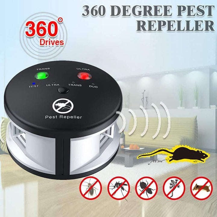 Ultrasonic Rodent Repeller with 4 Modes, 360° Coverage