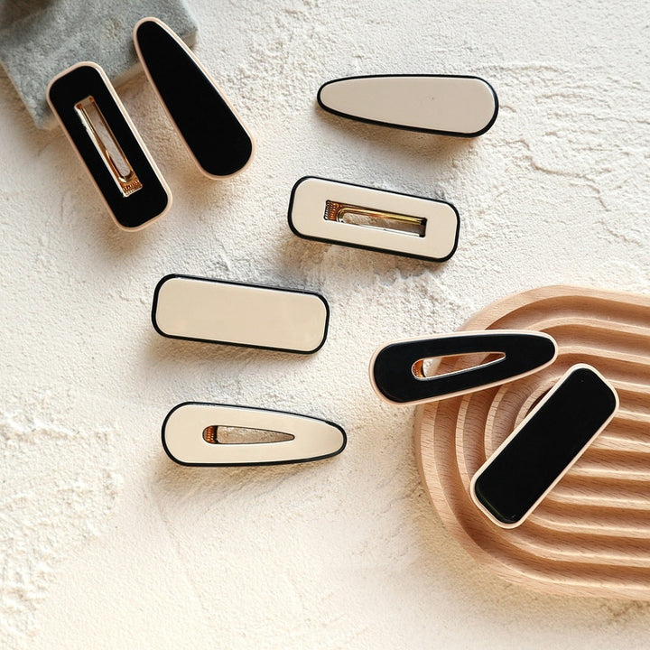 Korean Geometric Hair Clips - Elegant Gold Barrette Set