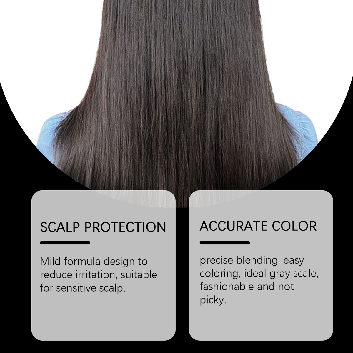 Black Hair Dye Shampoo for Easy Gray Coverage at Home
