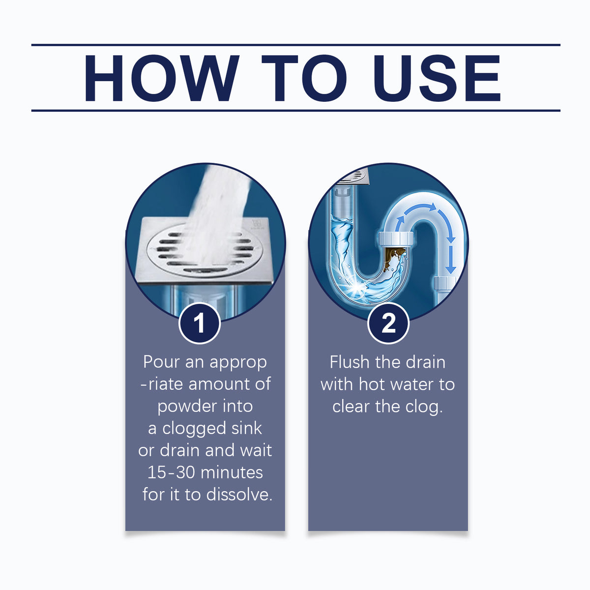 Powdered Drain Cleaner for Sink & Pipe Maintenance
