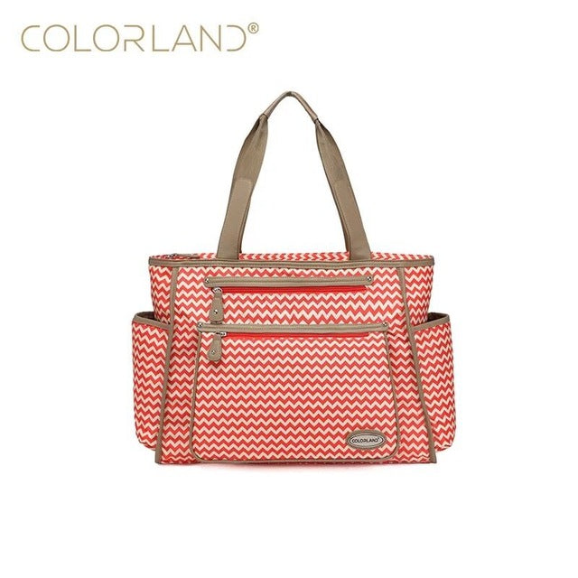 Striped Diaper Bag Organizer With Spacious Storage