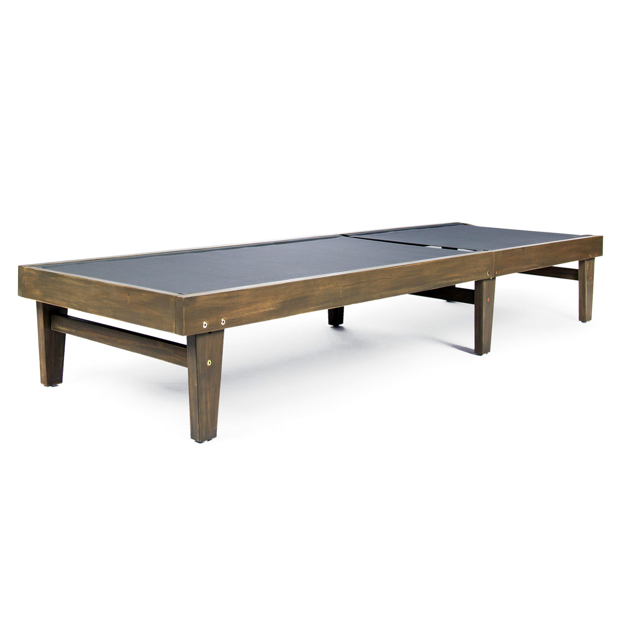 Dark Grey Mesh Patio Chaise Lounge, Adjustable Back
