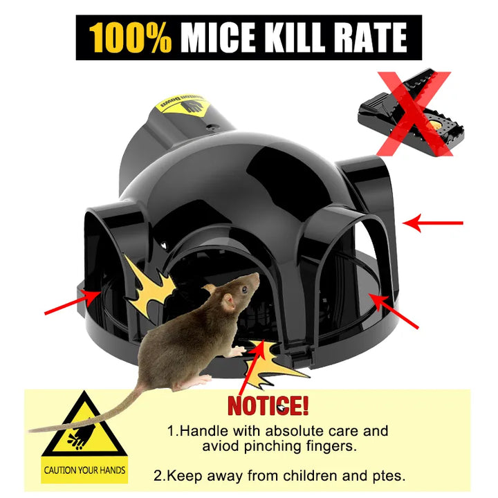 Snap Mouse Traps: Enclosed Dome Keeps Fingers Safe
