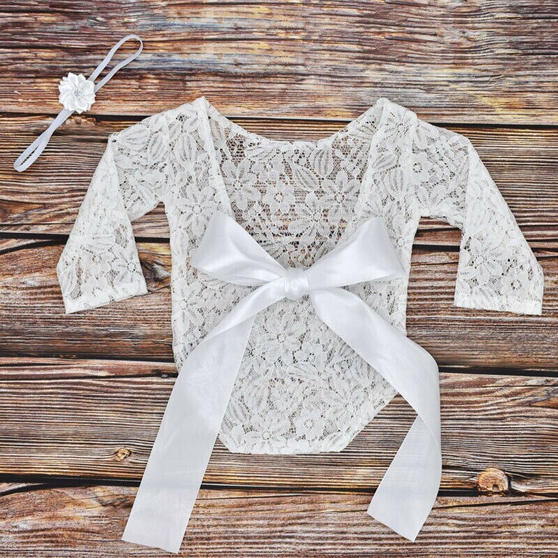 Newborn Lace Bodysuit Set for Ethereal Baby Portraits