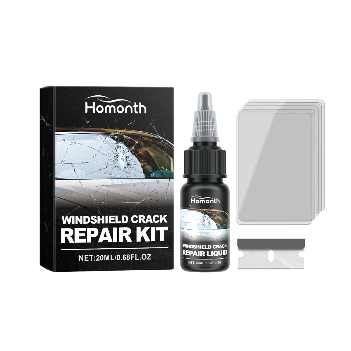Windshield Crack Repair Kit for Clearer Glass DIY Solution