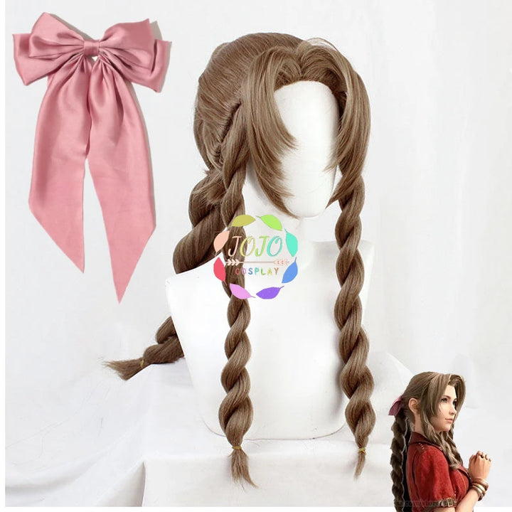 Aerith Cosplay Wig With Long Braids for Conventions