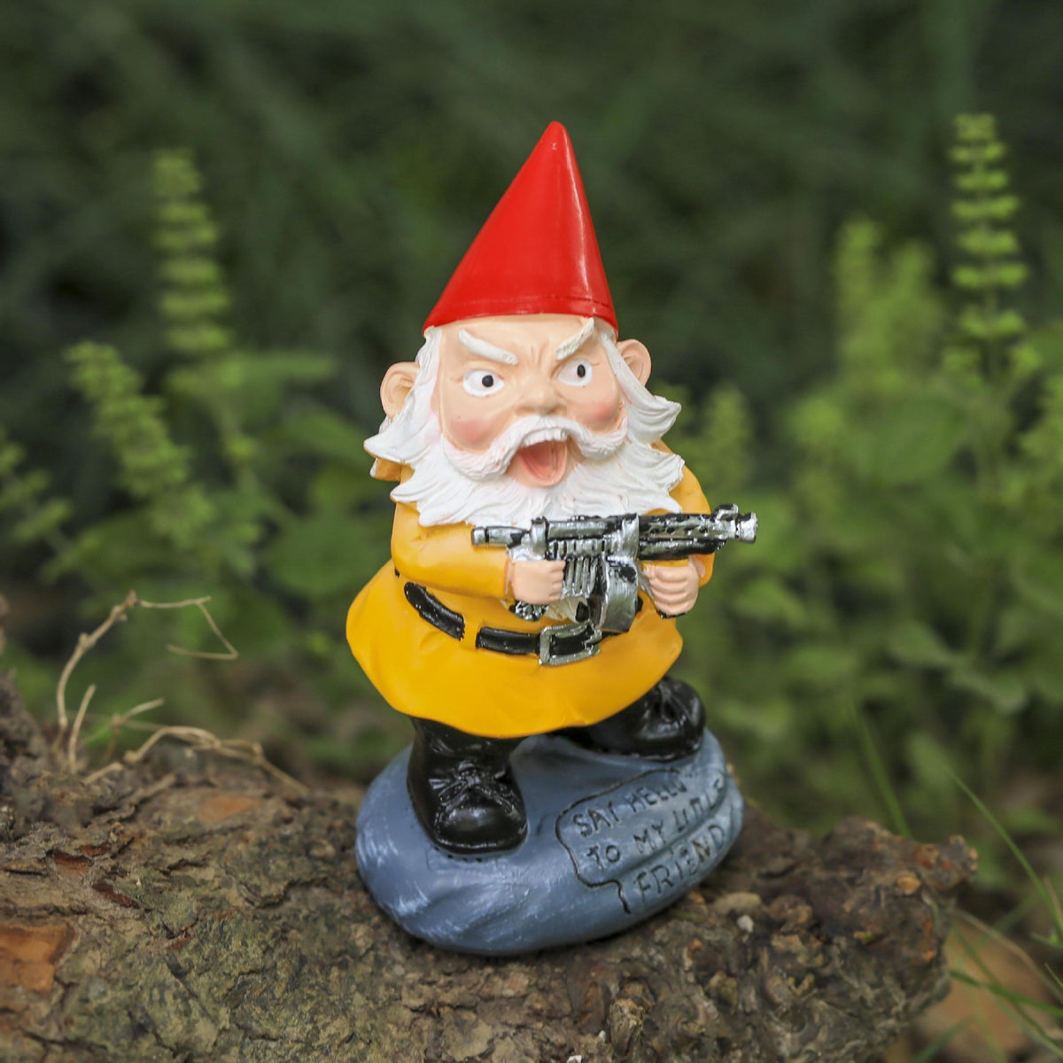 Funny Garden Gnome Statues with Gun Figurine Decor