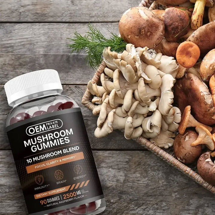 Lion's Mane Mushroom Gummies — 10-Mushroom Blend for Focus