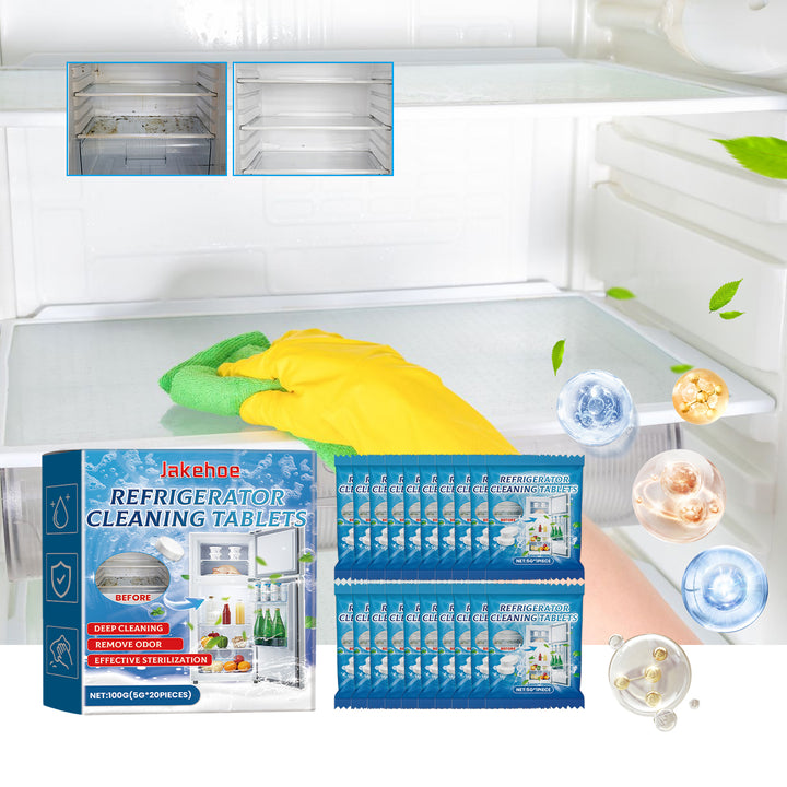 Refrigerator Cleaning Tablets for Odor & Grease Removal