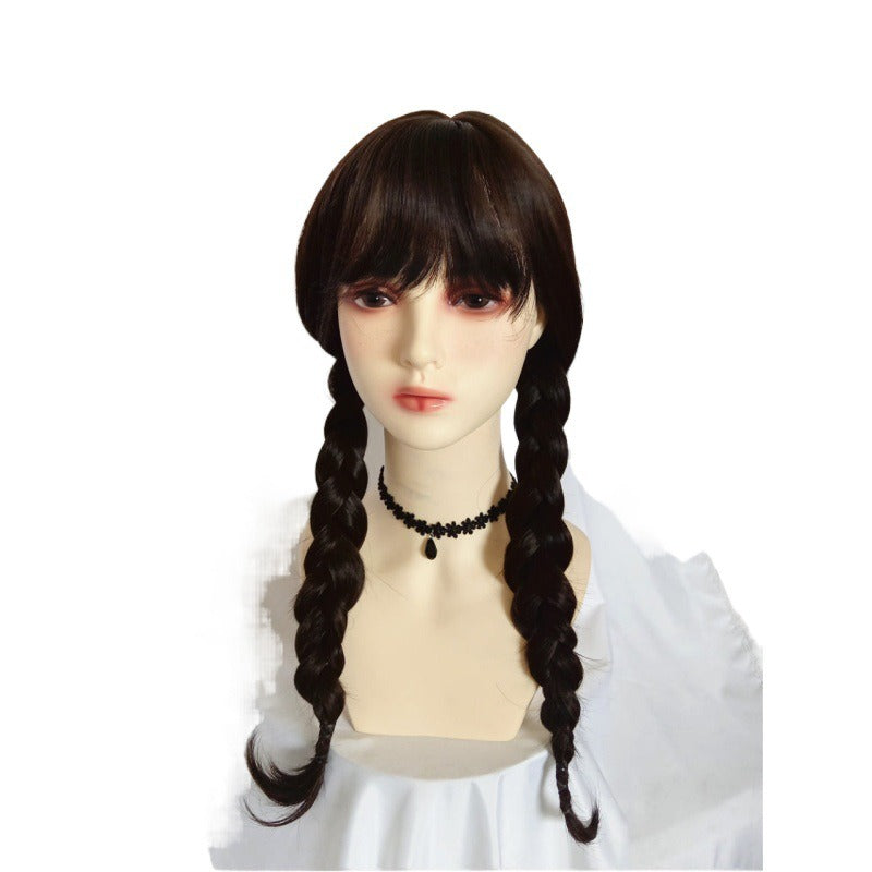 Black Braided Wig – Wednesday-Inspired Costume Hair