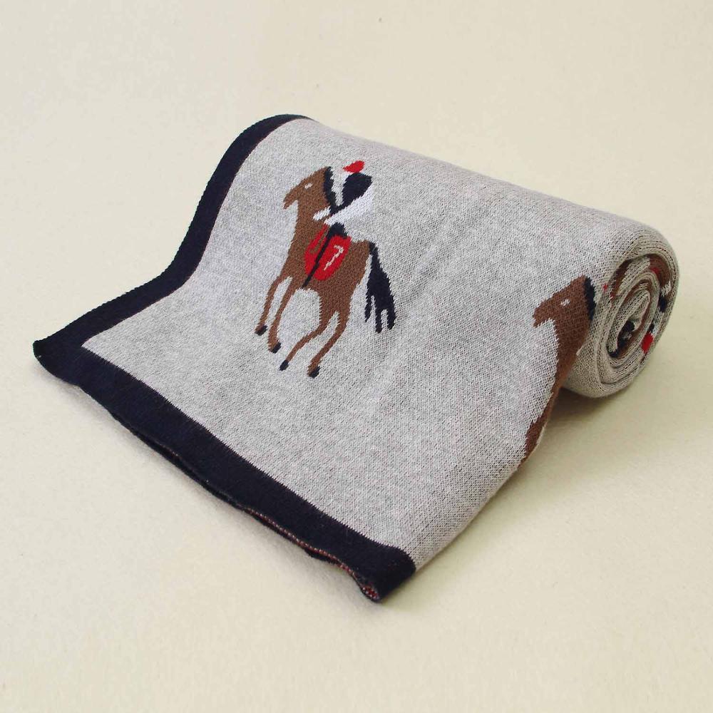 Knitted Baby Blanket for Cozy Stroller Naps & Travel