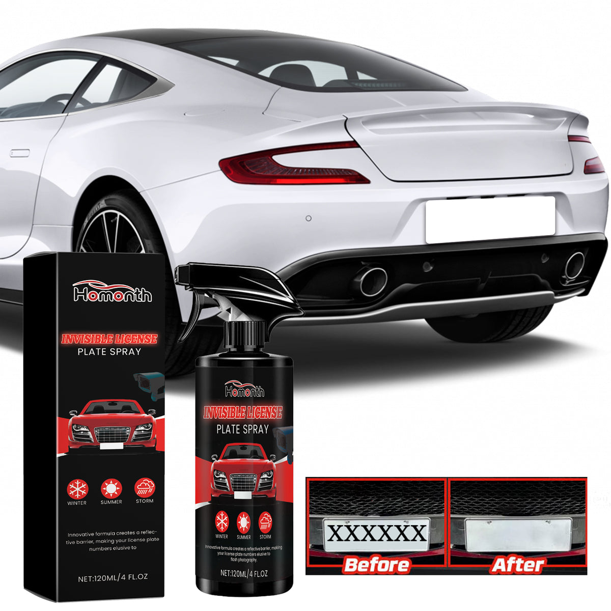License Plate Spray — All-Weather Privacy Coating