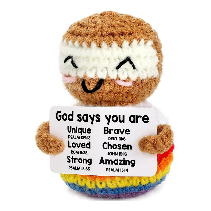 Handmade Knitted Gift Doll With Heartfelt Message