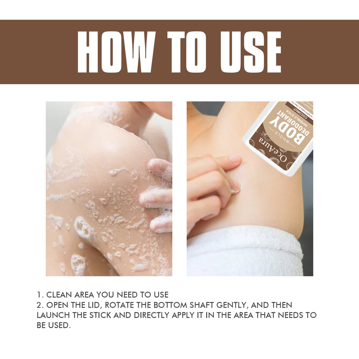 Whole Body Deodorant Stick for 72-Hour Fresh Coconut