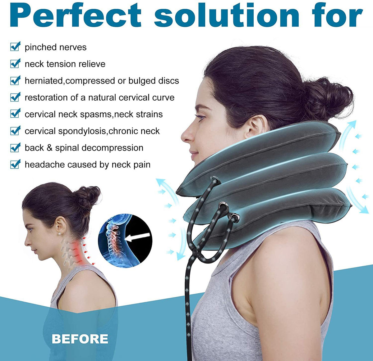 Cervical Traction Pillow — Neck Pain Relief & Decompression