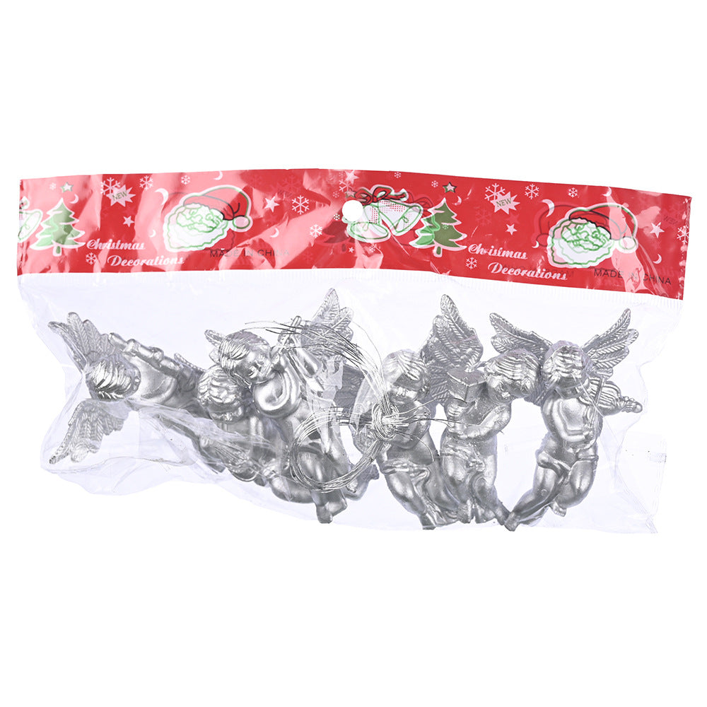 Gold and Silver Angel Christmas Tree Ornament Set