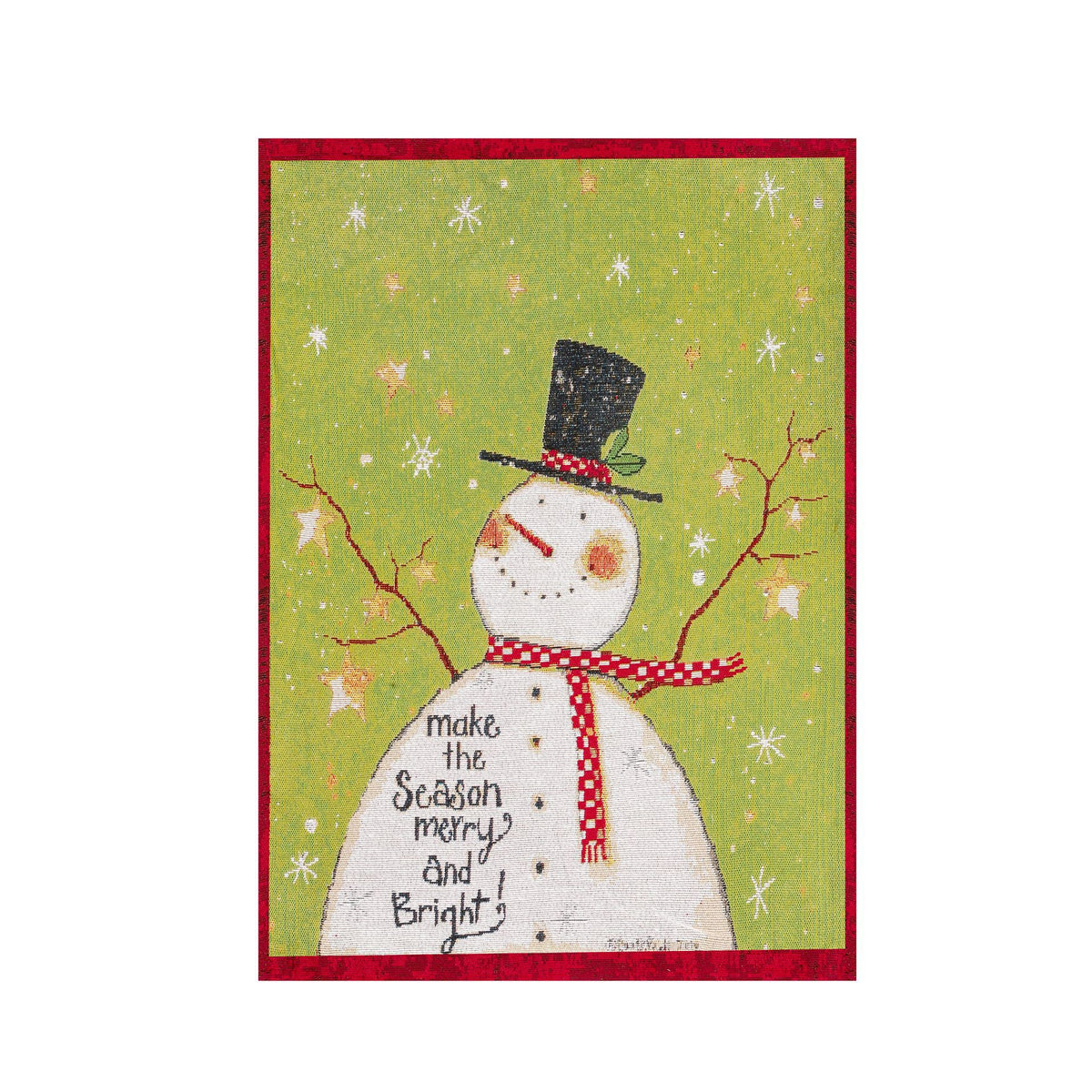Christmas Chair Cushions — Red & Green Snowman Set