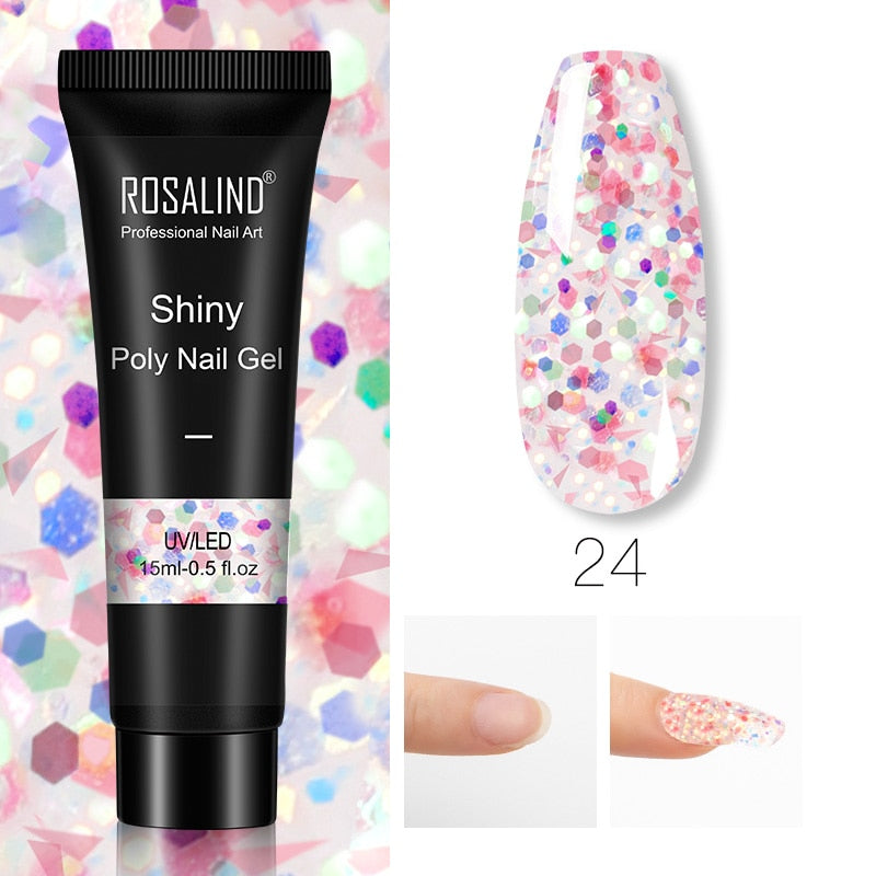 Glitter Poly Nail Gel Extensions for Salon-Style Sparkle