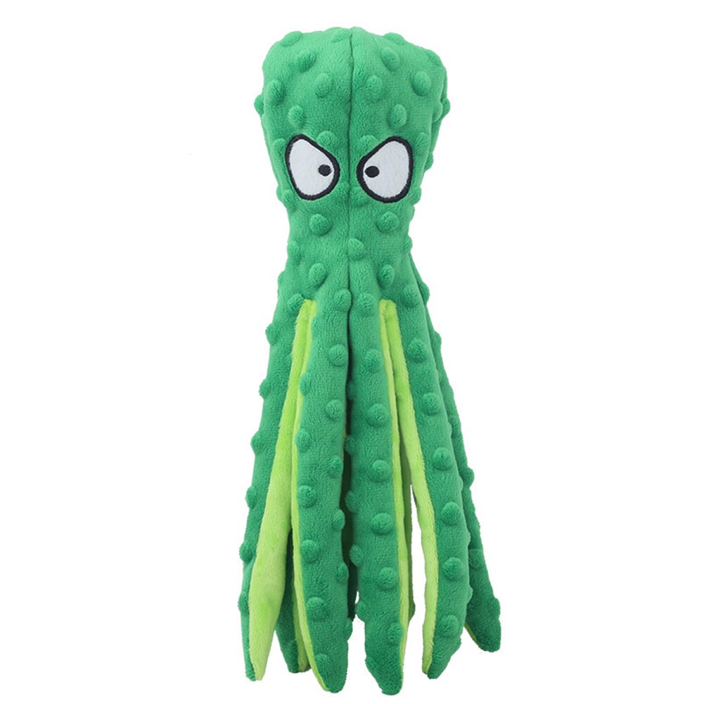 Interactive Dog Toy – Soft Plush Squeaky Octopus